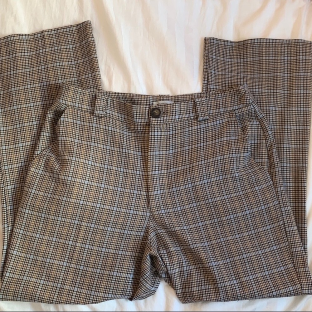 Brown Multi Plaid Pants